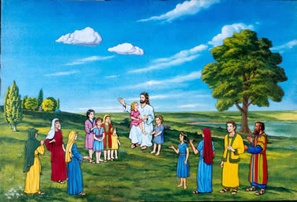 Familienmess Jesus segnet Kinder